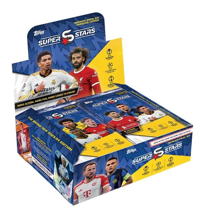 UEFA Champions League Super Stars 2023/24 Trading Karty Booster Display (24) Anglická Verze Topps/Merlin