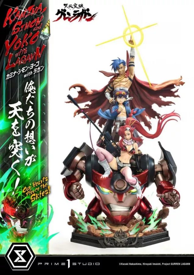 Gurren Lagann Ultimate Premium Masterline Series Soška 1/4 Kamina, Simon & Yoko a Lagann 97 cm Prime 1 Studio