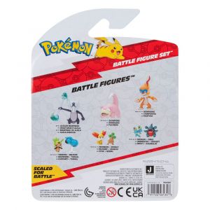 Pokémon Battle Figurka Set 3-Pack Morpeko (Full-Belly Mode), Bulbasaur #1, Raboot 5 cm Jazwares