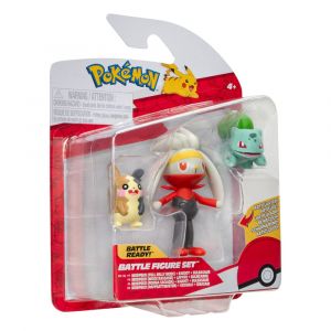 Pokémon Battle Figurka Set 3-Pack Morpeko (Full-Belly Mode), Bulbasaur #1, Raboot 5 cm Jazwares