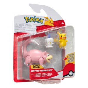 Pokémon Battle Figurka Set 3-Pack Pikachu (Female), Litwick, Slowpoke 5 cm Jazwares