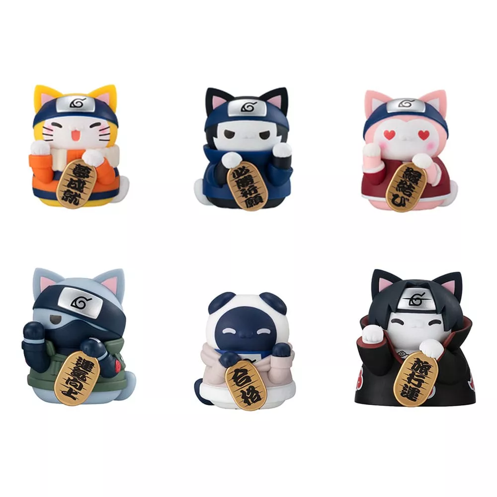 Naruto-Nyaruto! Mega Cat Project Nyaruto! Trading Figurky Beckoning Cat Fortune one more Time 7 cm Sada (6) Megahouse