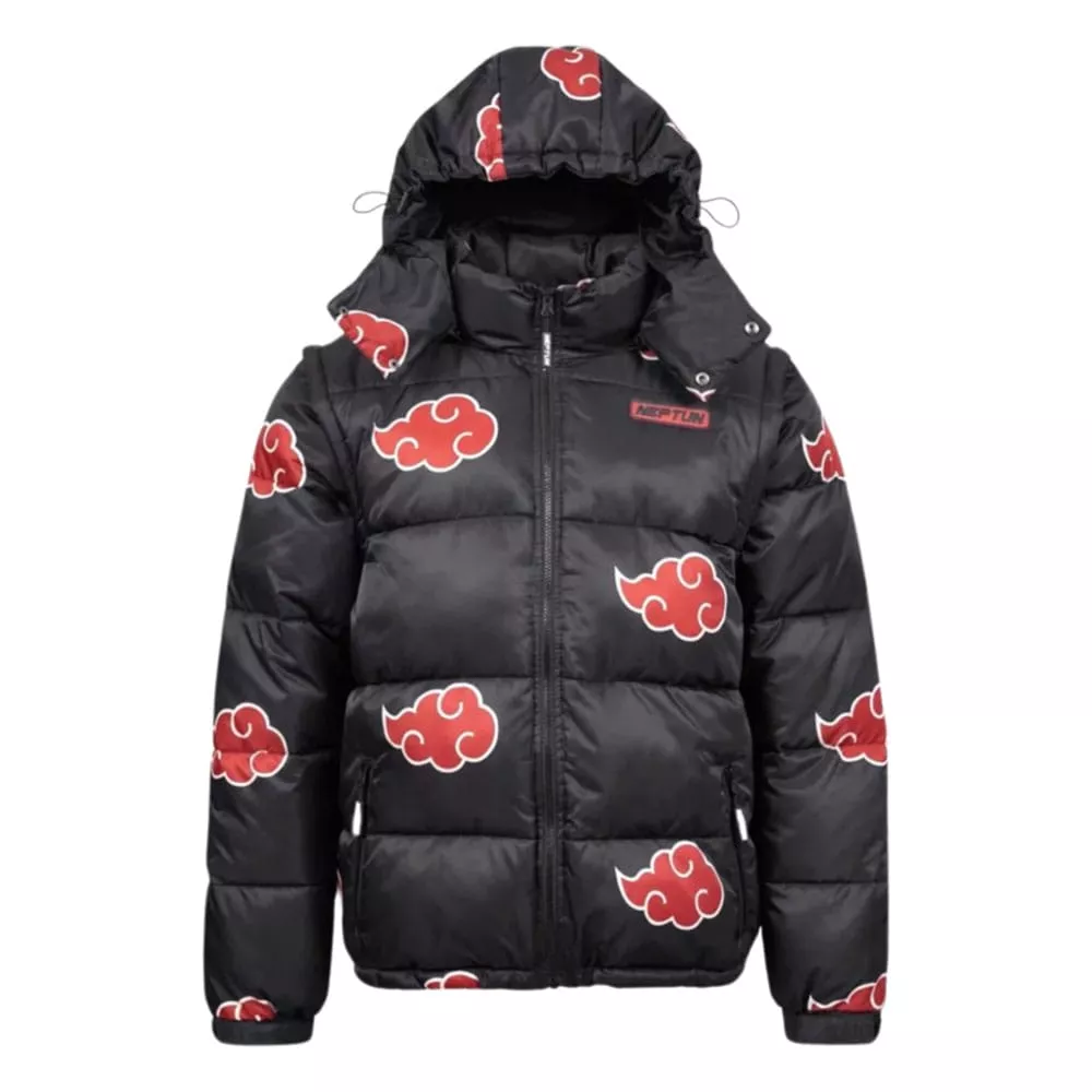 Naruto Puffer Bunda Akatsuki Red Velikost XS Neptun