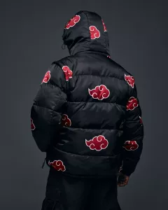 Naruto Puffer Bunda Akatsuki Red Velikost XS Neptun