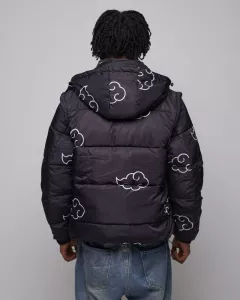 Naruto Puffer Bunda Akatsuki White Velikost XS Neptun