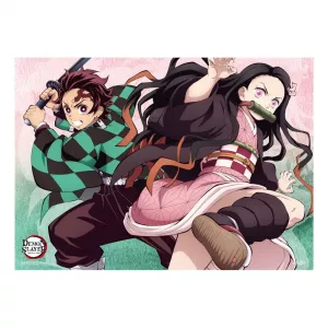 Demon Slayer: Kimetsu no Yaiba Fabric Plakát Tanjiro and Nezuko 84 x 118 cm