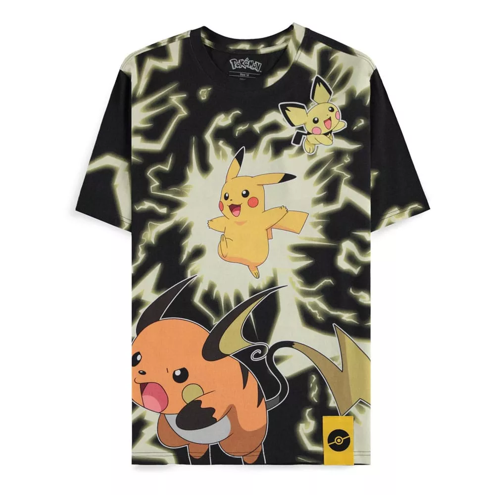 Pokémon Tričko Mirage AOP Pikachu Lightning Velikost M Difuzed