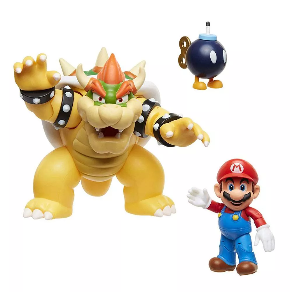 World of Nintendo Akční Figurka 3-Pack Mario vs. Bowser Lava Battle 6-15 cm Jakks Pacific