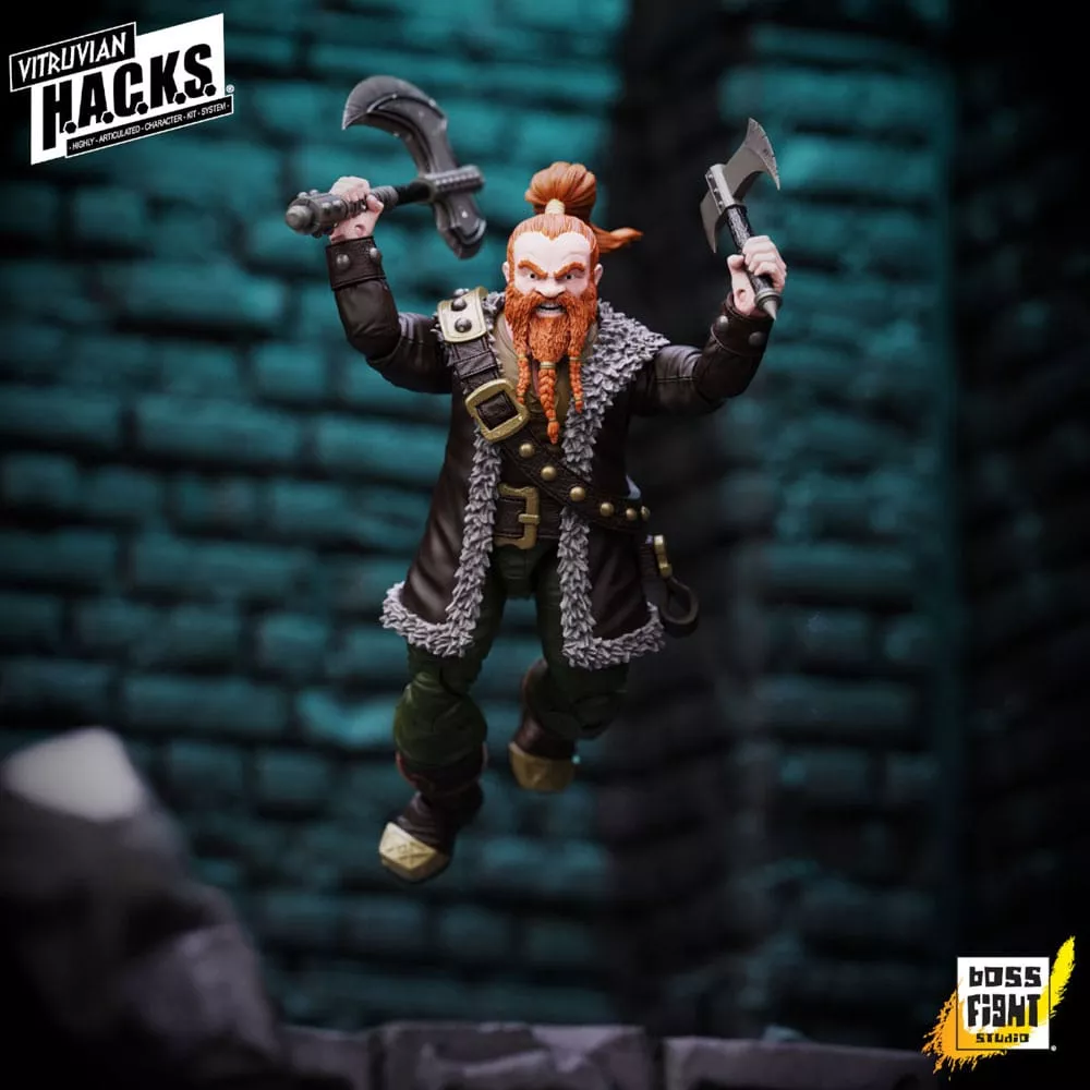 Vitruvian H.A.C.K.S. Akční Figurka Dwarf Mercenary Grimgrom Boss Fight Studio