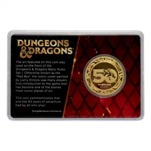 Dungeons & Dragons Collectable Coin 50th Anniversary a Colour Print 24k Gold Plated Edition 4 cm FaNaTtik