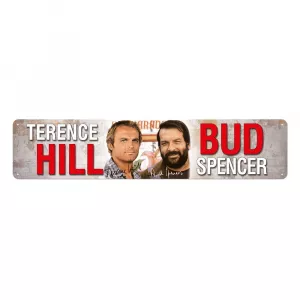 Bud Spencer & Terence Hill Tin Sign Autogramm 46 x 10 cm