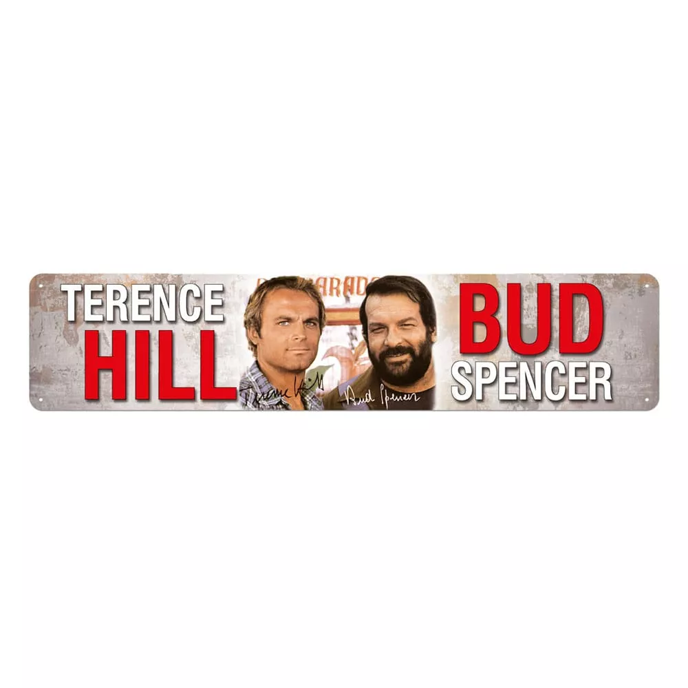 Bud Spencer & Terence Hill Tin Sign Autogramm 46 x 10 cm Blechwaren Fabrik Braunschweig