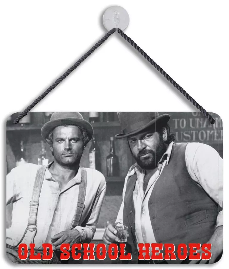 Bud Spencer & Terence Hill Tin Sign Old School Heroes 16,5 x 11,5 cm Blechwaren Fabrik Braunschweig