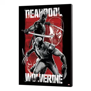 Marvel Wooden Nástěnná Dekorace Art Deadpool & Wolverine 03 Maximum Effort 35 x 50 cm