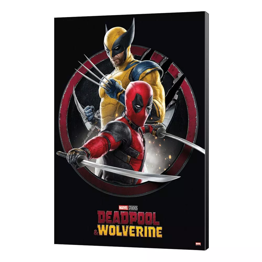 Marvel Wooden Nástěnná Dekorace Art Deadpool & Wolverine 01 Akční 35 x 50 cm Semic