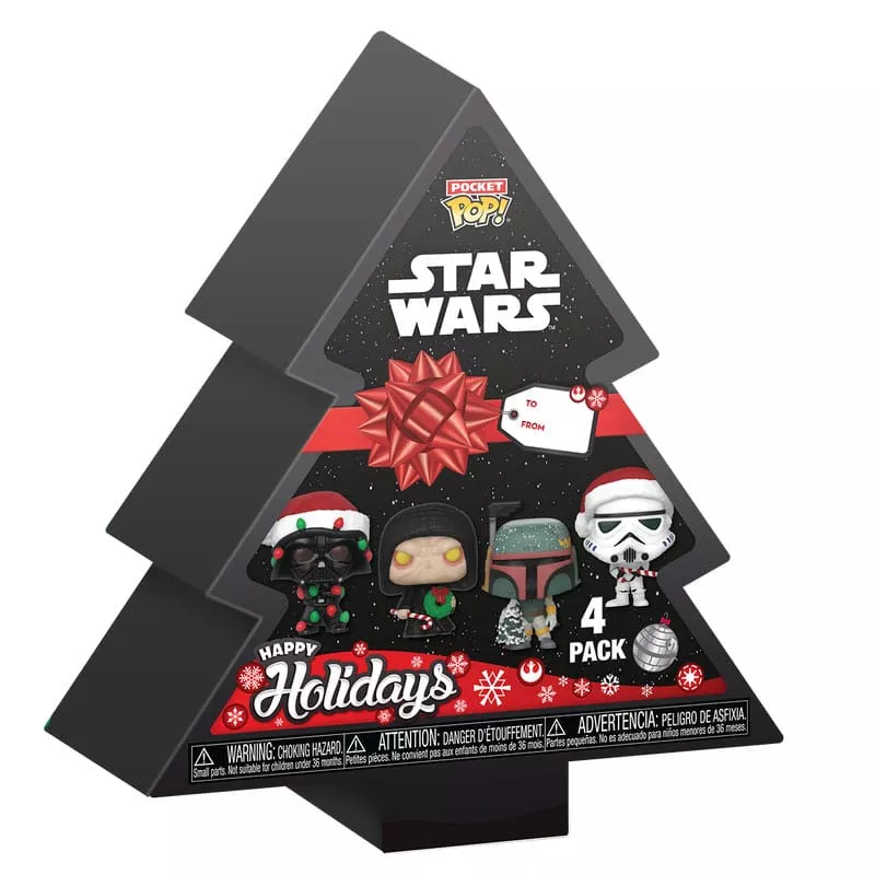 Star Wars Holiday 2024 Pocket POP! Vinyl Přívěsky na klíče 4-Pack tree Holiday Box 4 cm Funko