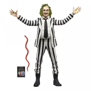 Beetlejuice 1988 Akční Figurka Beetlejuice Black and White Striped Suit 18 cm NECA