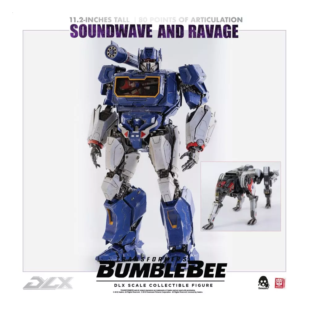 Transformers Bumblebee DLX Akční Figurka 2-Pack 1/6 Soundwave & Ravage 28 cm ThreeZero