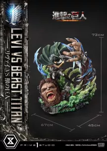 Attack on Titan Ultimate Premium Masterline Series Soška 1/4 Levi versus Beast Titan Bonus Verze 73 cm Prime 1 Studio