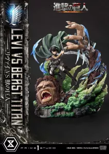 Attack on Titan Ultimate Premium Masterline Series Soška 1/4 Levi versus Beast Titan Bonus Verze 73 cm Prime 1 Studio