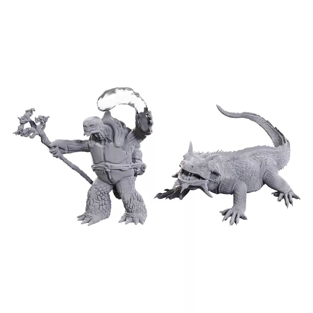 D&D Nolzur's Marvelous Miniatures Unpainted Miniatures Tortle Druid & Wild Shape Giant Lizard Wizkids