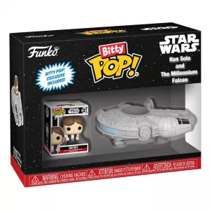 Star Wars Bitty POP! Rides Vinyl Figurka Display Han Solo a Millenium Falcon 2,5 cm Funko