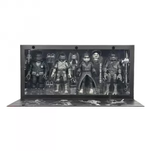 Universal Monsters x Teenage Mutant Ninja Turtles Akční Figurky 4-Pack Turtles Black & White 18 cm NECA