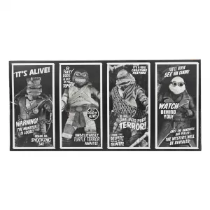 Universal Monsters x Teenage Mutant Ninja Turtles Akční Figurky 4-Pack Turtles Black & White 18 cm NECA