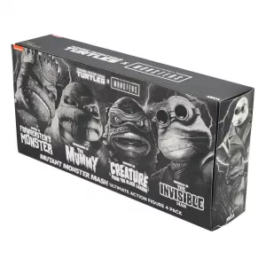 Universal Monsters x Teenage Mutant Ninja Turtles Akční Figurky 4-Pack Turtles Black & White 18 cm NECA