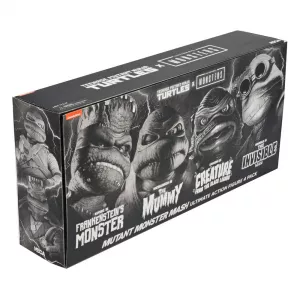 Universal Monsters x Teenage Mutant Ninja Turtles Akční Figurky 4-Pack Turtles Black & White 18 cm NECA