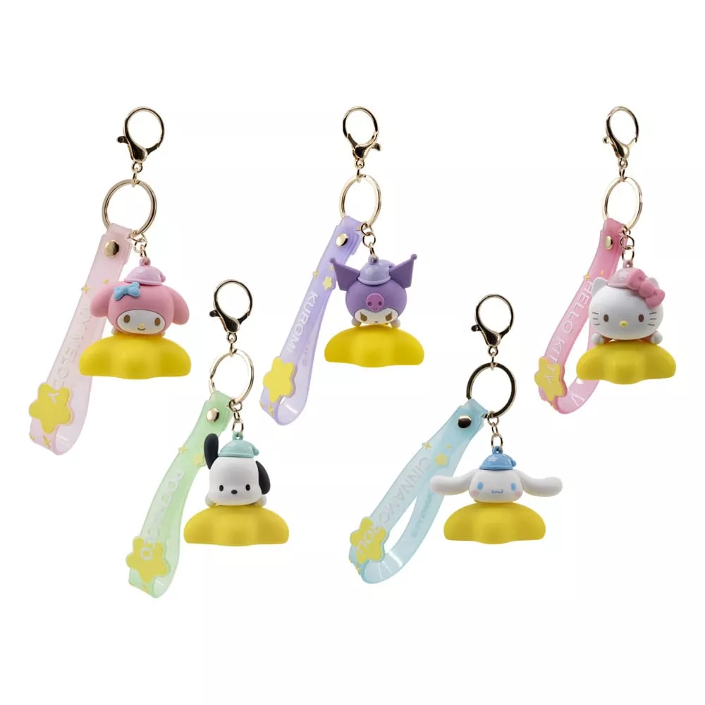 Sanrio Light-Up Star Series Přívěsek na klíče a Hand Strap Hello Kitty and Friends Display (9) YuMe Toys