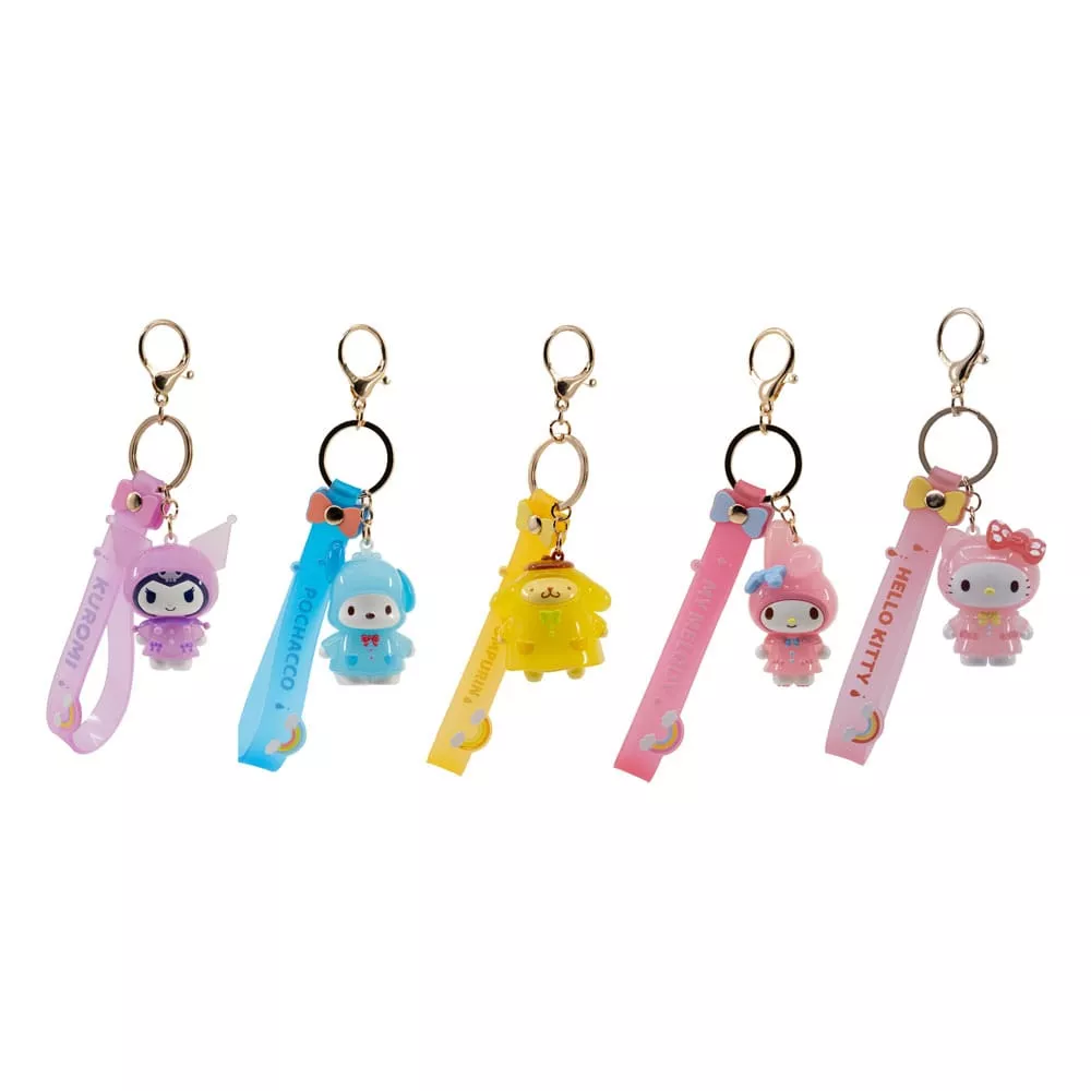 Sanrio Raincoat Series Přívěsek na klíče a Hand Strap Hello Kitty and Friends Display (12) YuMe Toys