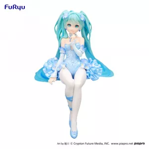 Hatsune Miku Noodle Stopper PVC Soška Flower Fairy Nemophila Pail Blue Color Ver. 15 cm Furyu