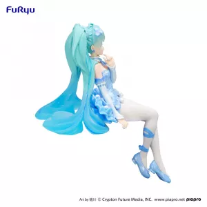 Hatsune Miku Noodle Stopper PVC Soška Flower Fairy Nemophila Pail Blue Color Ver. 15 cm Furyu