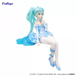 Hatsune Miku Noodle Stopper PVC Soška Flower Fairy Nemophila Pail Blue Color Ver. 15 cm Furyu