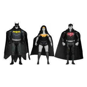 DC Direct Super Powers Akční Figurky Batman, Superman & Wonder Woman Black & White Accent Edition Gold Label 13 cm