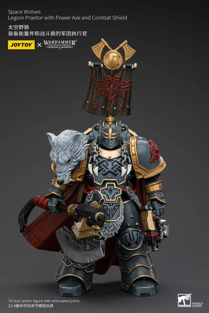 Warhammer The Horus Heresy Akční Figurka 1/18 Space Wolves Legion Praetor a Power Axe and Combat Shield 12 cm Joy Toy (CN)